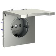 Розетка встраиваемая VOLTUM S70 с заземлением, защитными шторками и крышкой 16А, (шелк)