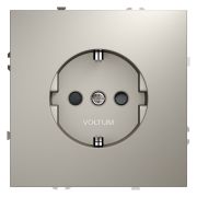 Розетка встраиваемая VOLTUM S70 с заземлением и защитными шторками, 16А, (кашемир)