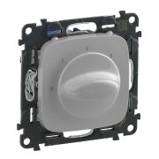 Legrand Valena ALLURE Алюм Выключатель вентилятора 4-позиционный (с лицевой панелью)