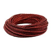 Провод ретро витой ПРВ 3х2,5 гранатоый шелк