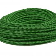 Провод ретро витой ПРВ 2х1,5 зеленый шелк
