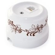 Розетка RJ-45 орнамент №1 (коричневый) Lindas 32017