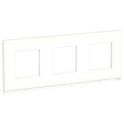Schneider Electric Unica Pure Матовое стекло/Белая Рамка 3-ная горизонтальная