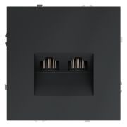 Розетка компьютерная встраиваемая VOLTUM S70 двойная RJ45+RJ45 кат.6, (графит)