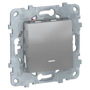 Schneider Electric Unica New Алюминий Переключатель 1-клавишный, перекрестный, с подсветкой,сх.7а