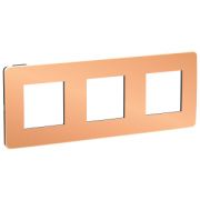 UNICA STUDIO METAL  Рамка 3-постовая, медь/антрацит  NU280658