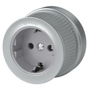 Розетка с заземлением (Матовый хром) ретро Металл WERKEL WL19-10-01