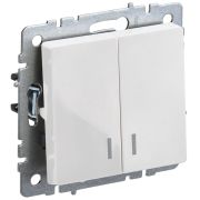 BRITE Выключатель 2-кл. с инд. 10А ВС10-2-1-БрБ бел. IEK