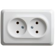 Этюд Белый Розетка 2-ая б/з угловая без шторок наружная PA16-105B