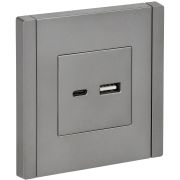 IEK FORTE&PIANO Сталь Розетка USB A+C 3,1А FP550.