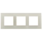 Рамка для розеток и выключателей ЭРА Elegance 14-5103-02 на 3 поста, стекло, слоновая кость+сл. кост
