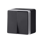 Выключатель двухклавишный влагозащищенный IP44 Gallant (черный/хром) W5020235