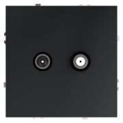 Розетка телевизионная встраиваемая VOLTUM S70 оконечная TV+SAT, (графит)
