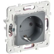 IEK SKANDY Серый Розетка с/з без защитных шторок 16А SK-R05Gr.