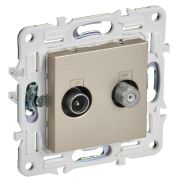 IEK SKANDY Шампань Розетка двойная TV+SAT SK-A13Sh.