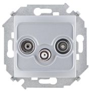 Simon 15 Алюминий Розетка R-TV-SAT одиночная, винт.зажим