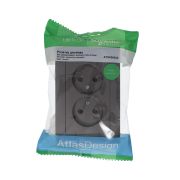 Systeme Electric AtlasDesign Мокко Розетка б/з двойная, 16А, в сборе