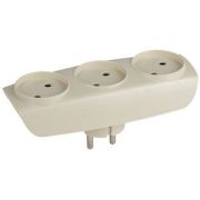 ЭРА SP-3-I Тройник 3гн, без заземл, со шторками (сл. кость) Б0017018