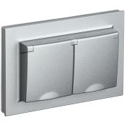 IEK BRITE Алюминий Розетка 2-м с/з с защ штор и крыш 16А в сборе IP44 РСбш12-3-44-БрА.