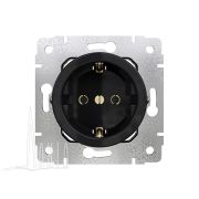 Розетка встраиваемая с заземляющим контактом, ЛАХТА «Оптима» черный