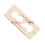 Шаблон из фанеры с четырьмя отверстиями диаметром 72мм
