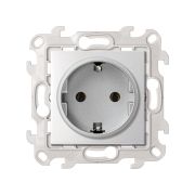 Simon 24 Алюминий Розетка с заземлением Schuko 2Р+Е 16A 250В~