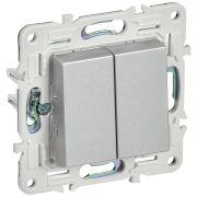 IEK SKANDY Серебряный Выключатель 2-клавишный перекрестный 10А SK-V06S