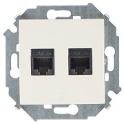 Simon 15 Слоновая кость Розетка компьютерная двойная 2xRJ45 кат.5e (AMP)