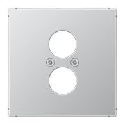 JUNG LS 990 Алюминий Накладка для 2-х акустических гнезд L 2 S (с несущей платой,винт. крепление)