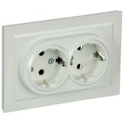 IEK BRITE Жемчуг Розетка 2-м с/з с защ шторк 16А в сборе РСш12-3-БрЖ.