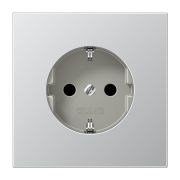 JUNG LS 990 Алюминий Розетка с/з с защитными шторками безвинт. зажим