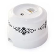 Розетка RJ-45 орнамент №4 (черный) Lindas 32020