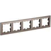 IEK BRITE BASE Темн.бронза  Рамка 5-м РУ-5-БрТБ.