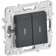 IEK SKANDY Титан Выключатель 2-клавишный с индикацией 10А SK-V09T.