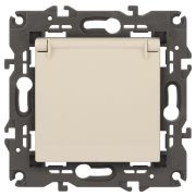 ЭРА 14-2103-02 Elegance Сл.кость Розетка с/з со шт с крышкой