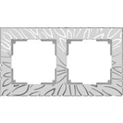 Рамка на 2 поста EDEL WL09-Frame-02 Серебро