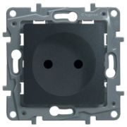 Legrand Etika Антрацит Розетка б/з со шторками, винт. клем. 672634