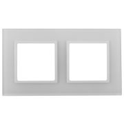 Эра Elegance Рамка для розеток и выключателей 14-5102-01 на 2 поста, стекло, белый+белый