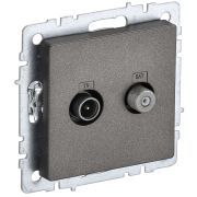 IEK BRITE BASE Темн.бронза Розетка двойная TV+SAT РТВ/РСп12-БрТБ.