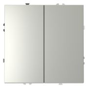 Выключатель с самовозвратом встраиваемый VOLTUM S70 двухклавишный 10А, (сталь)