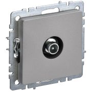 IEK BRITE BASE Сталь Розетка TV прох РТВ10-0-БрС.