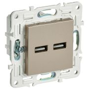 IEK SKANDY Шампань Розетка USB A+A 3,1А SK-R15Sh.