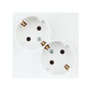 Simon 24 Белая Розетка 2Х2К+3 Sсhuko без защитных шторок