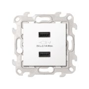 Simon 24 Белый Зарядное устройство 2хUSB 2,4A