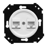 BIRONI Шедель Бриз Пластик Белый матовый Розетка 2-ая RJ45 механизм + накладка (скрытый монтаж)