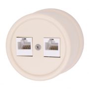 BIRONI Лизетта Пластик Песочное золото Розетка 2-ая RJ45