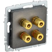 IEK BRITE BASE Темн.бронза Аудиорозетка 4-мест. РА10-БрТБ.