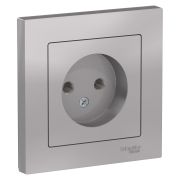 Systeme Electric AtlasDesign Алюминий Розетка б/з, 16А, в сборе