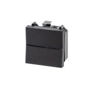 Механизм 1-клавишного проходного переключателя с клавишей, 2-модульный, серия Zenit, антрацит