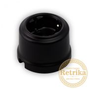 Розетка с заземлением керамика матовый черный